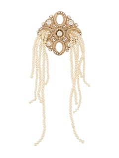 Chanel Maltese Cross Pearl Brooch