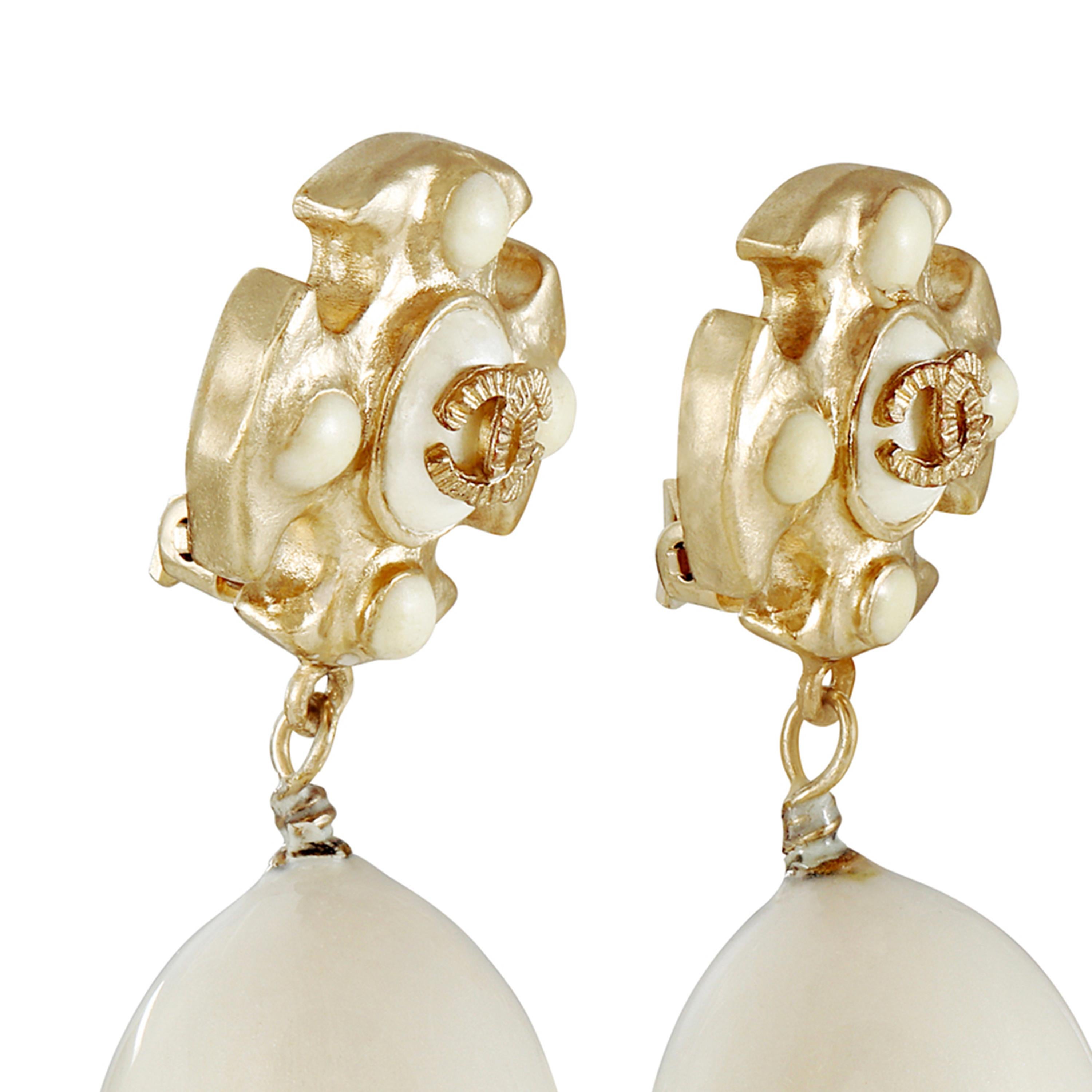 clip on pearl drop earrings