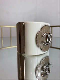 Chanel Manchette White and silver Bracelet