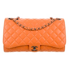 Chanel Mandarin Orange Shopper Drawstring Flap Bag 