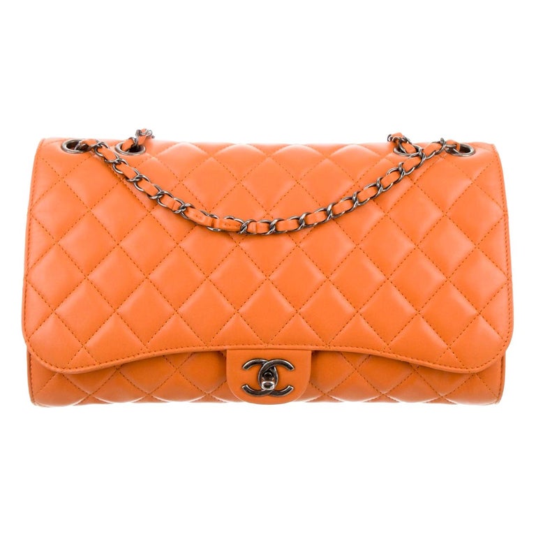 Chanel Mandarin Orange Shopper Drawstring Flap Bag For Sale at 1stDibs | chanel  bag orange, orange chanel bag