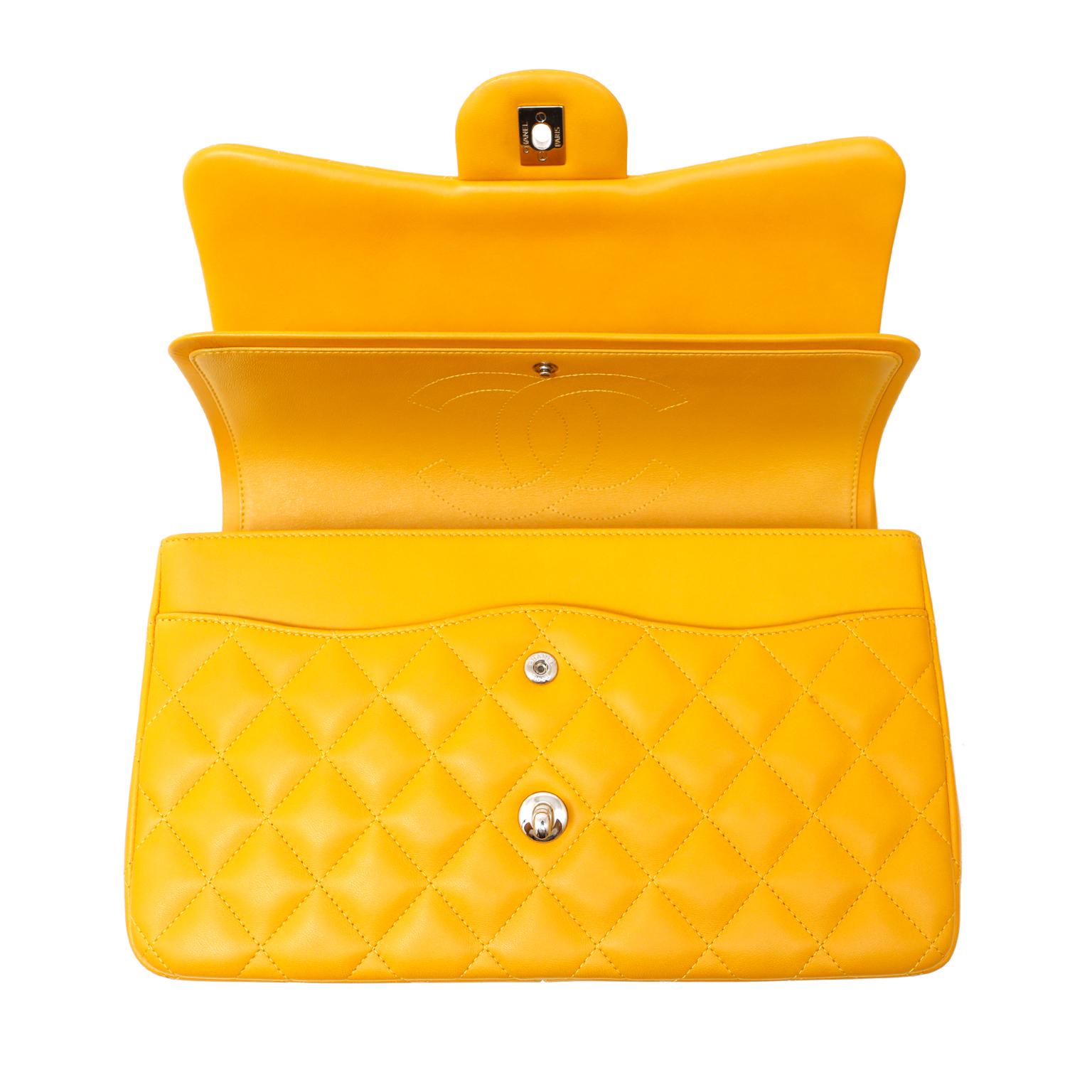 Women's Chanel Marigold Lambskin Jumbo Classic Double Flap Bag