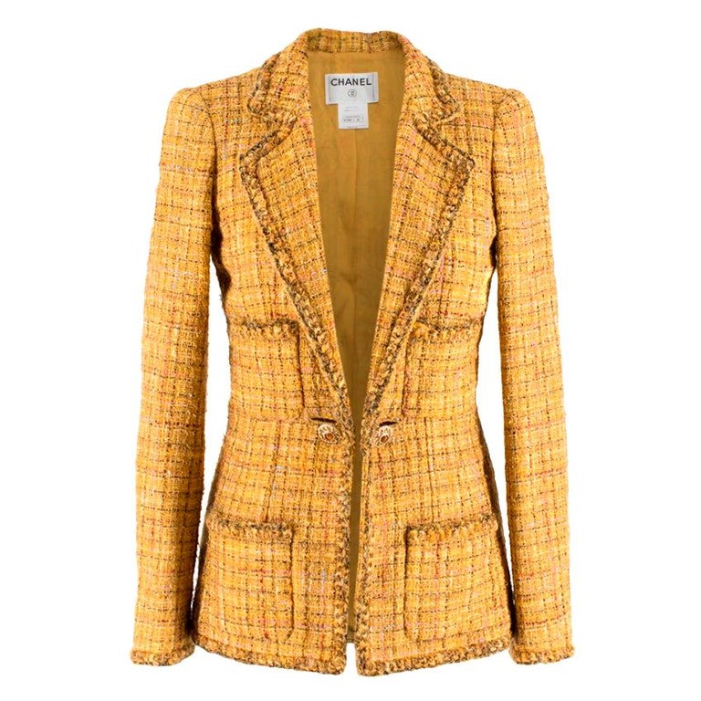 Chanel Marigold Tweed Single Breasted Fantasy Jacket 36 XS at 1stDibs