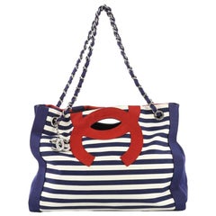 Chanel Mariniere Chain Tote Striped Canvas Small