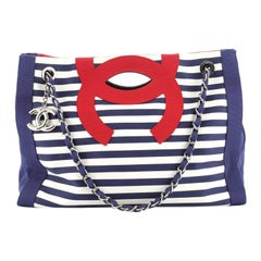 Chanel Mariniere Chain Tote Striped Canvas Small