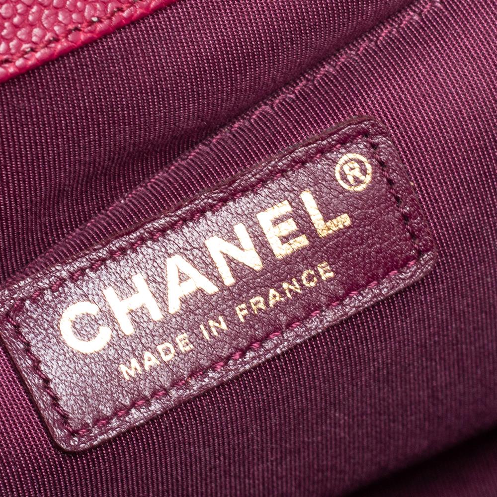 Chanel Maroon Chevron Caviar Leather Medium Boy Flap Bag 1