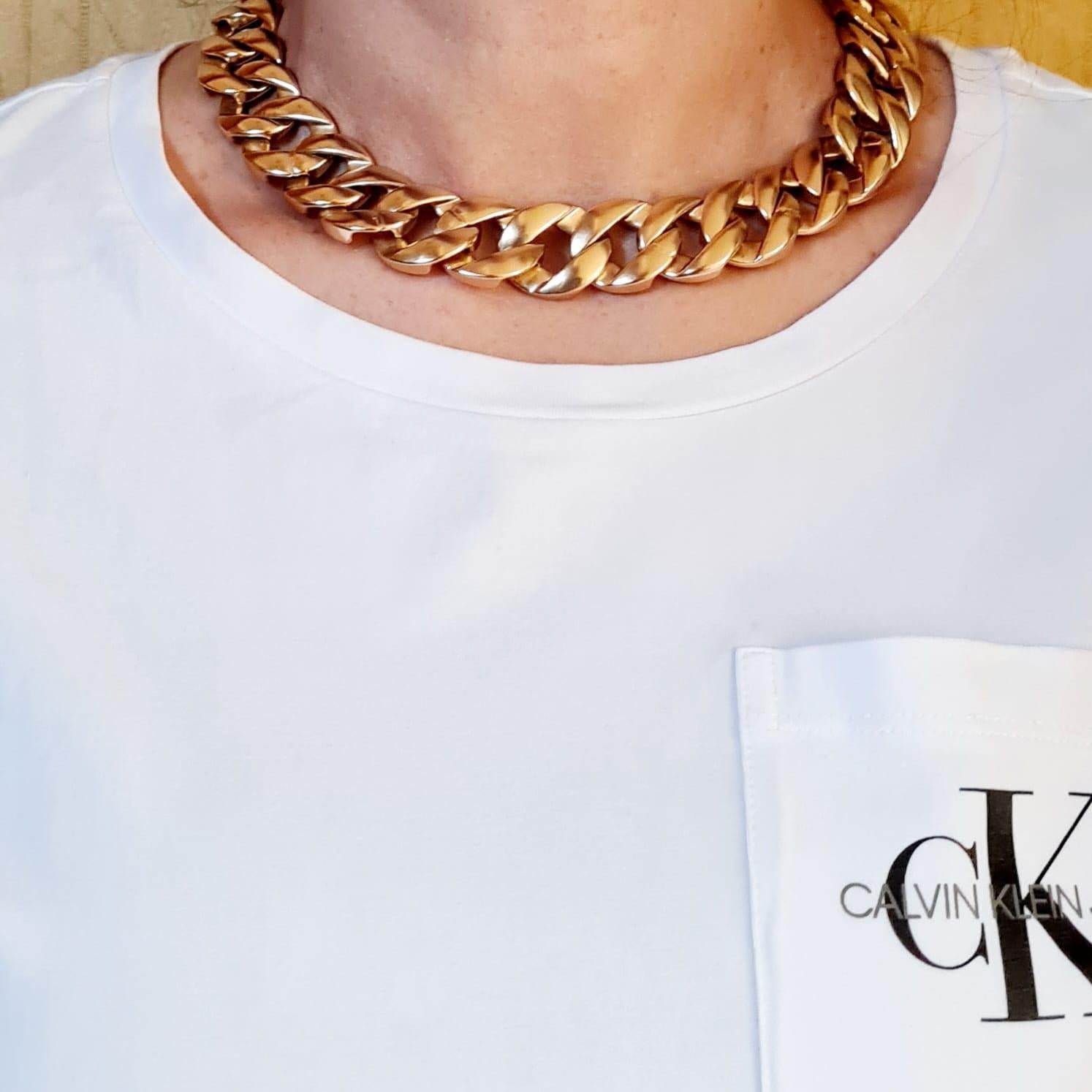 Women's or Men's Chanel Maroon Enamel Chain Necklace