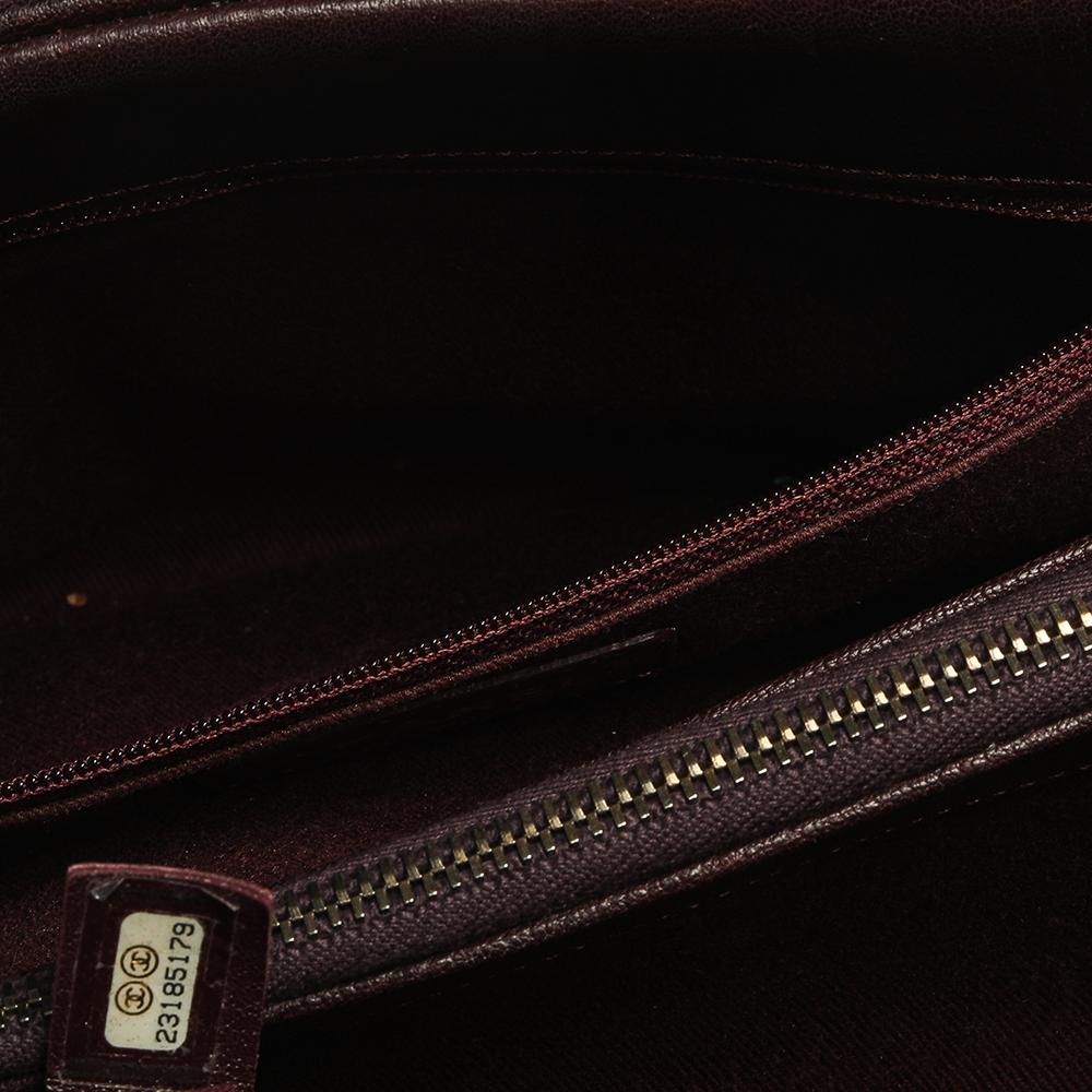 Women's Chanel Maroon Leather Large Trapezio Flap Bag