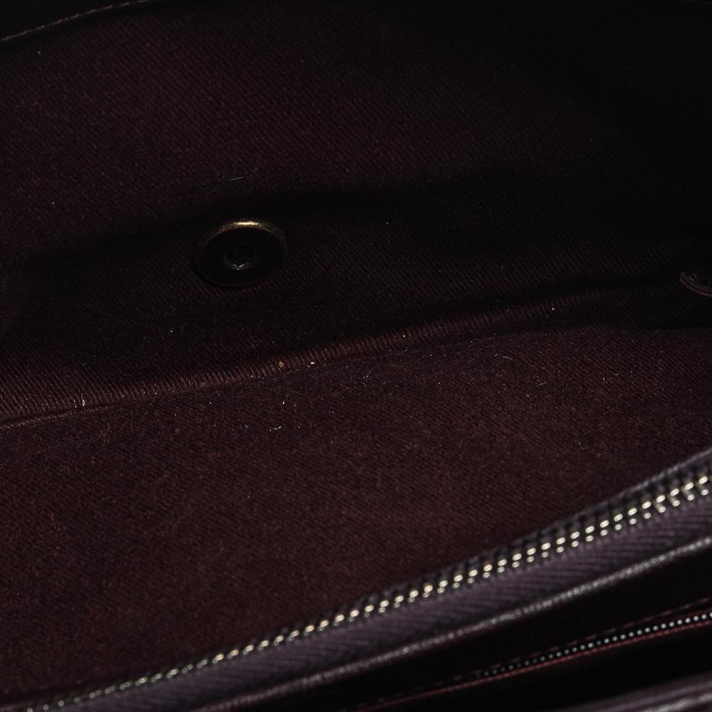 Chanel Maroon Leather Large Trapezio Flap Bag 1