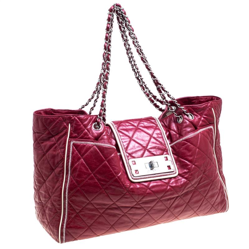 Chanel Maroon Quilted Leather Accordion Reissue Shoulder Bag 4