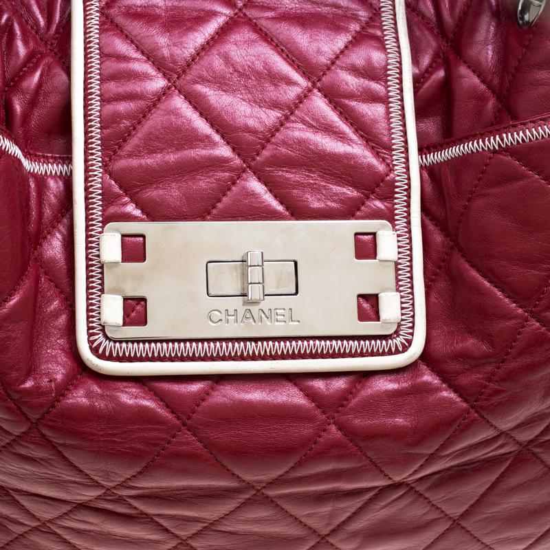 Chanel Maroon Quilted Leather Accordion Reissue Shoulder Bag 3
