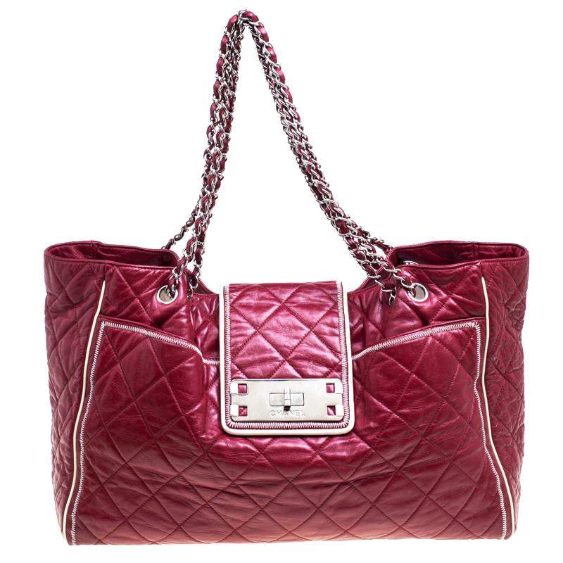Chanel Maroon Quilted Leather Accordion Reissue Shoulder Bag