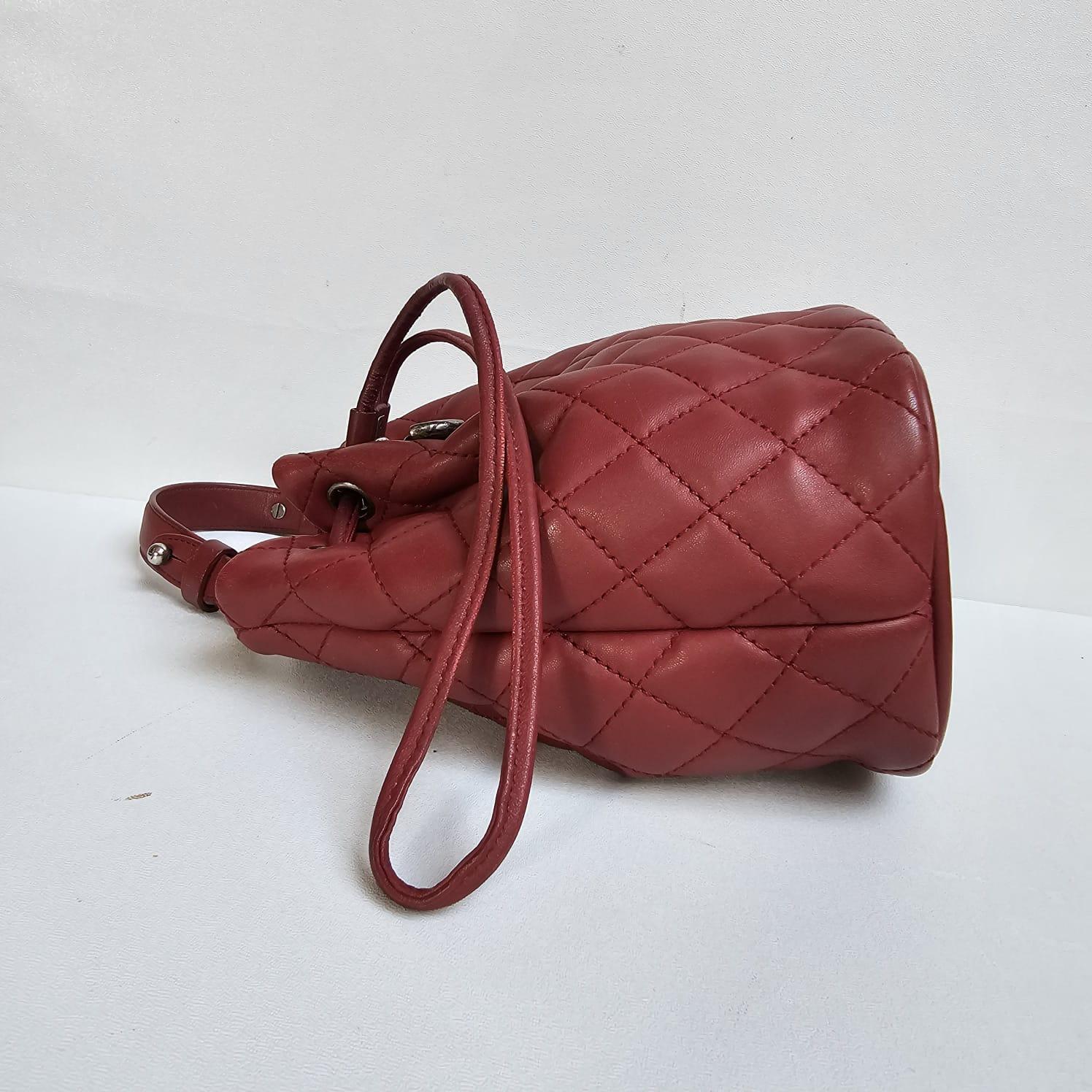 Chanel Maroon Small Drawstring Crossbody Bag For Sale 5