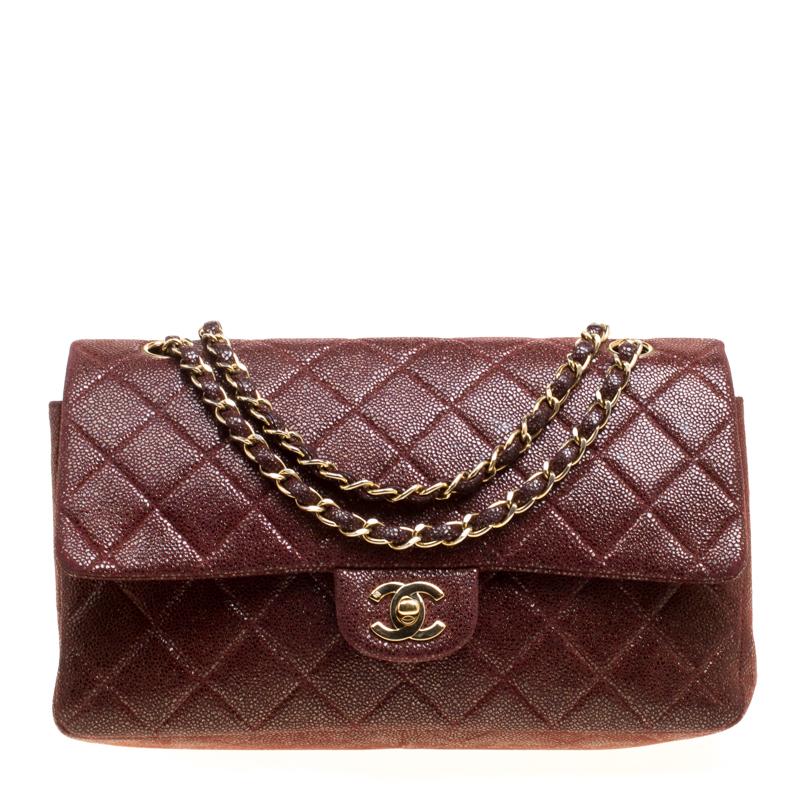Chanel Maroon Suede Vintage Classic Double Flap Bag (Braun)