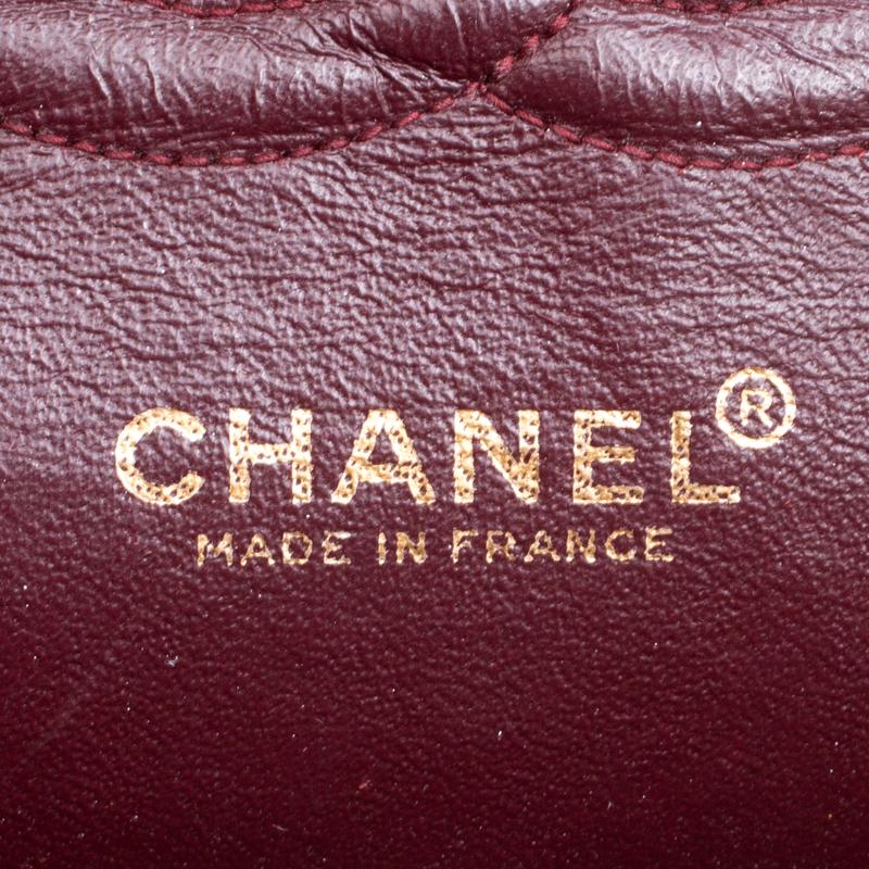 Chanel Maroon Suede Vintage Classic Double Flap Bag 1