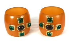 Chanel Massive Bakelite Jeweled Bangles, Maison Gripoix