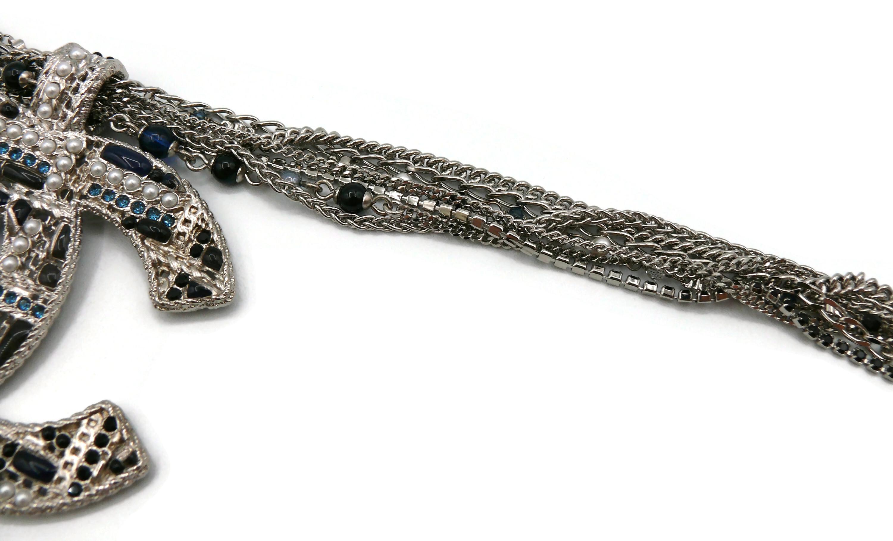 CHANEL Massive Jewelled CC Pendant Multi-strand Necklace, 2019 4