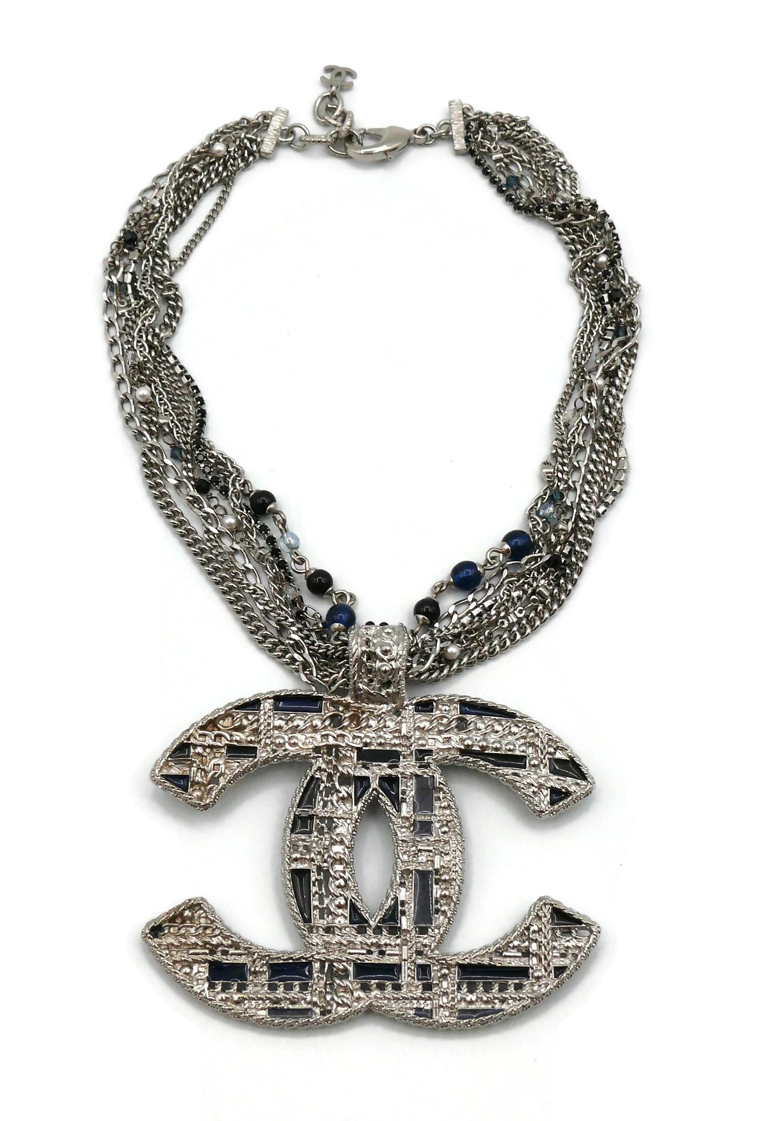 CHANEL Massive Jewelled CC Pendant Multi-strand Necklace, 2019 6