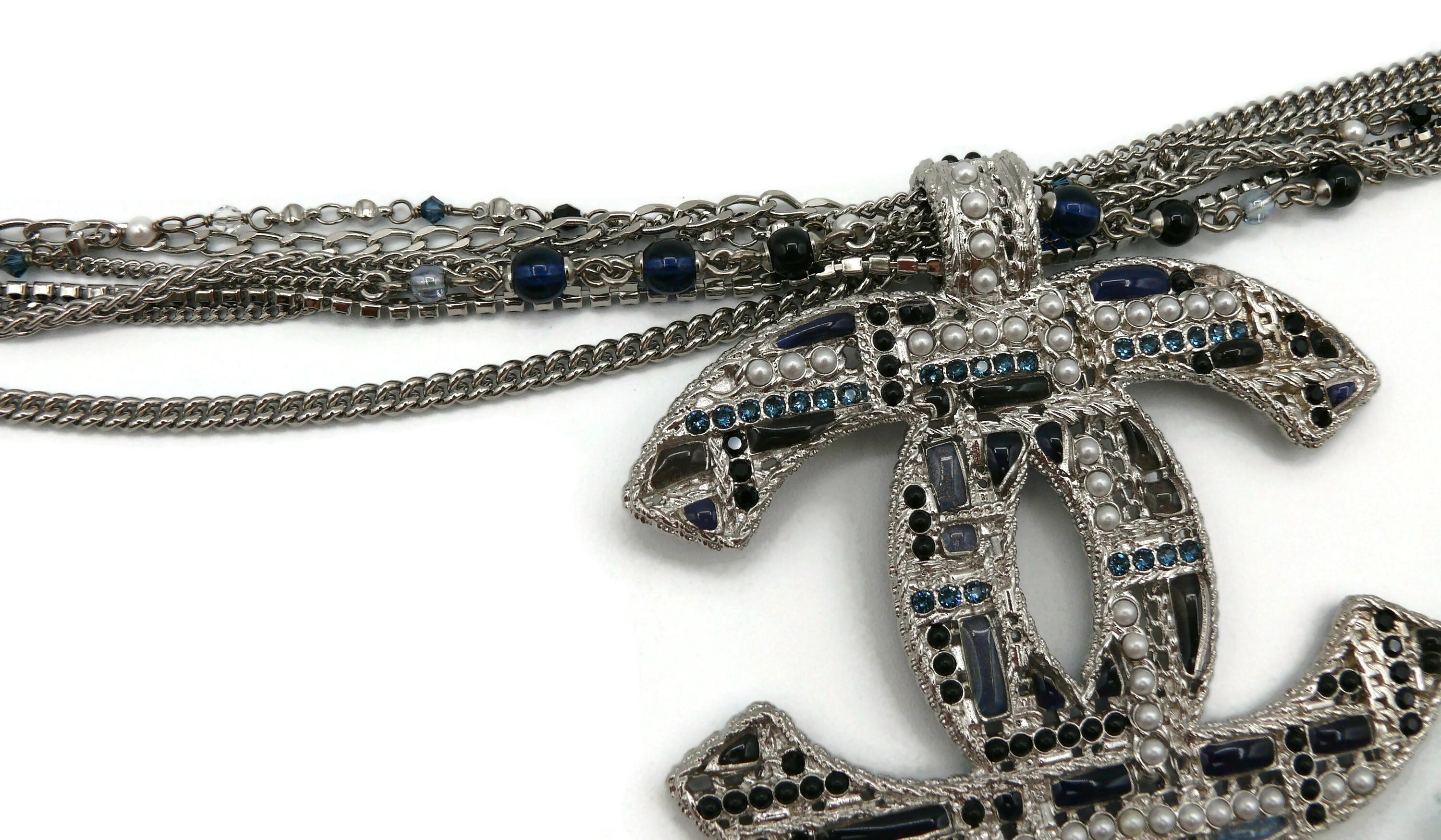 Women's CHANEL Massive Jewelled CC Pendant Multi-strand Necklace, 2019