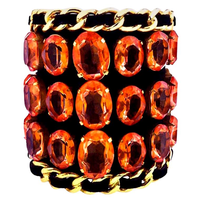 Chanel Massive Rhinestones Bangle For Sale
