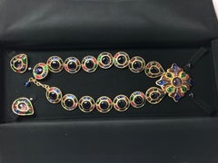 Chanel Masterpiece 80s Gripoix Glass Byzantine Style Necklace & Earrings