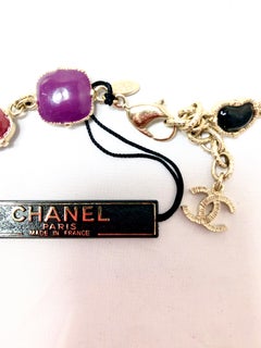 Chanel Masterpiece Purple Coral Red Gripoix Glass Necklace