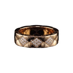 Chanel Matelasse 18 Karat Rose Gold Diamond Flexible Ring