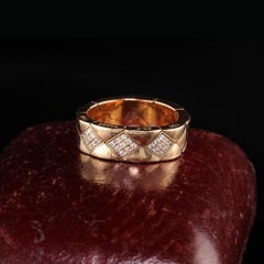 Chanel Matelasse 18 Karat Rose Gold Diamond Flexible Ring