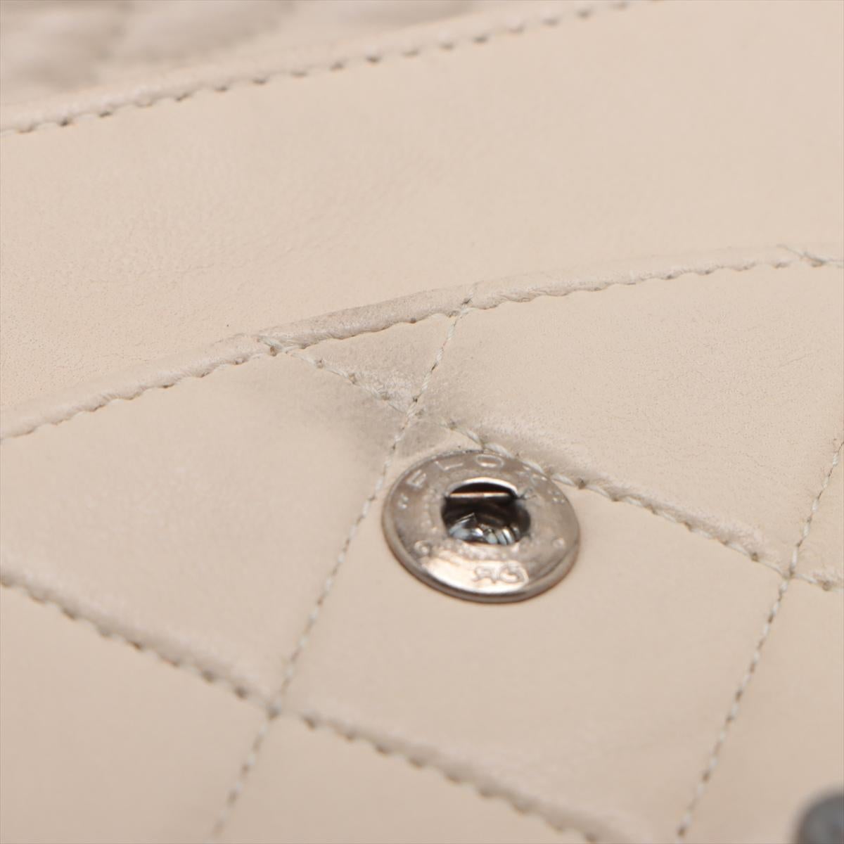 Chanel Matelasse 25 Lambskin Double Flap Double Chain Bag White 9