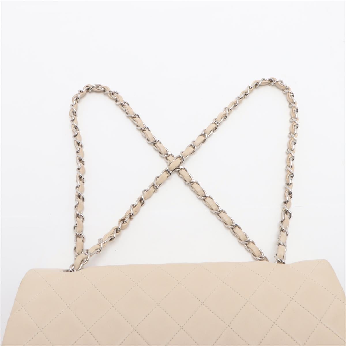 Chanel Matelasse 25 Lambskin Double Flap Double Chain Bag White 3