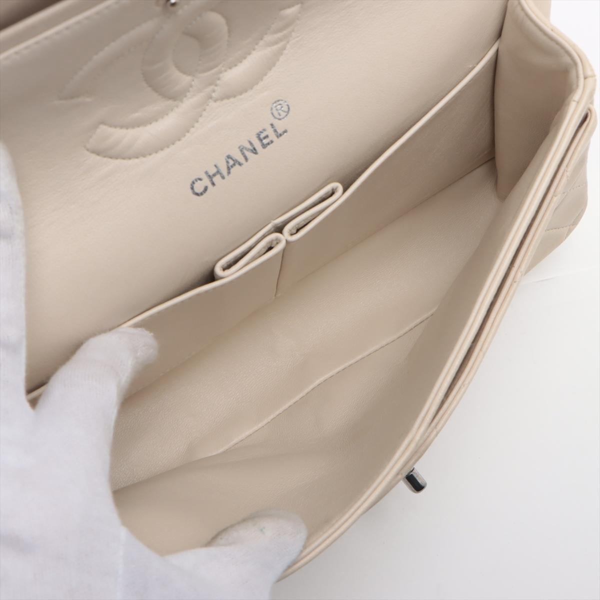 Chanel Matelasse 25 Lambskin Double Flap Double Chain Bag White 4