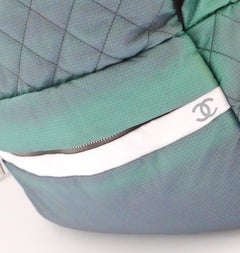 Chanel Matelassé Backpack Green Ombre Nylon