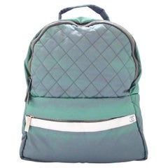 Chanel Matelassé Backpack Green Ombre Nylon