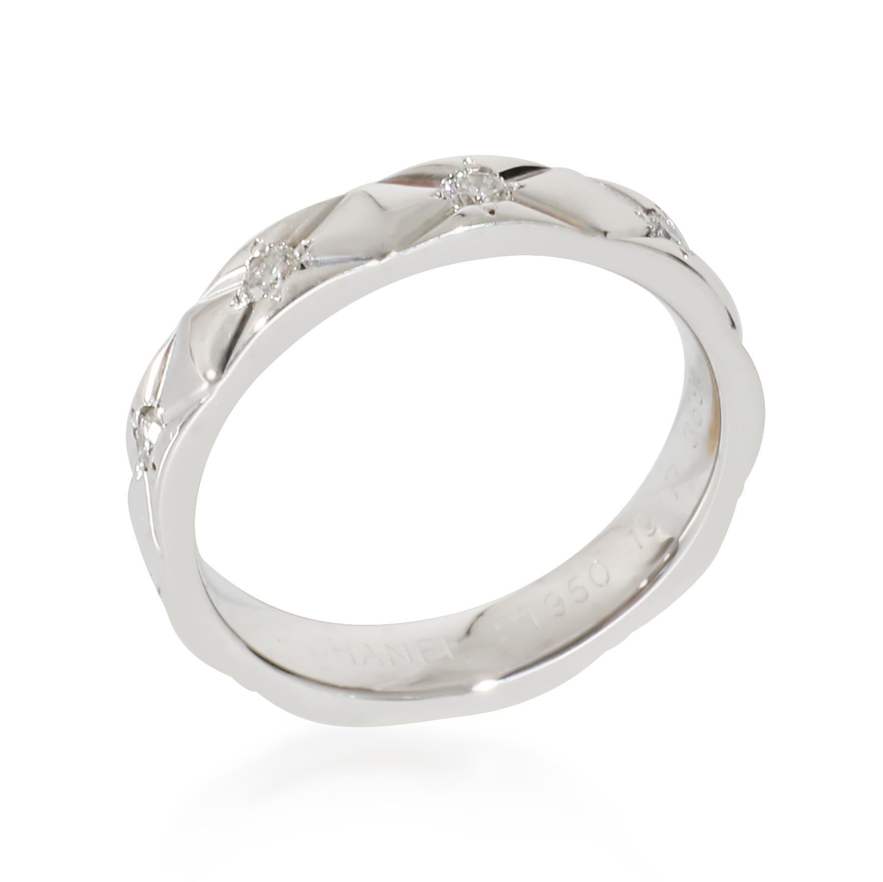 Chanel Matelasse-Ring in  0.25 CTW Platin im Zustand „Hervorragend“ im Angebot in New York, NY