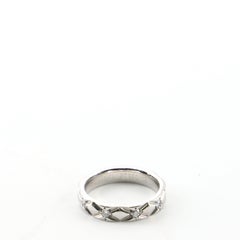 Chanel Matelasse Band Ring Platinum and Diamonds Silver