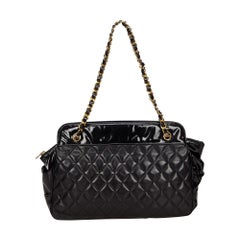 Chanel Matelasse Black Lambskin Chain Bag one size