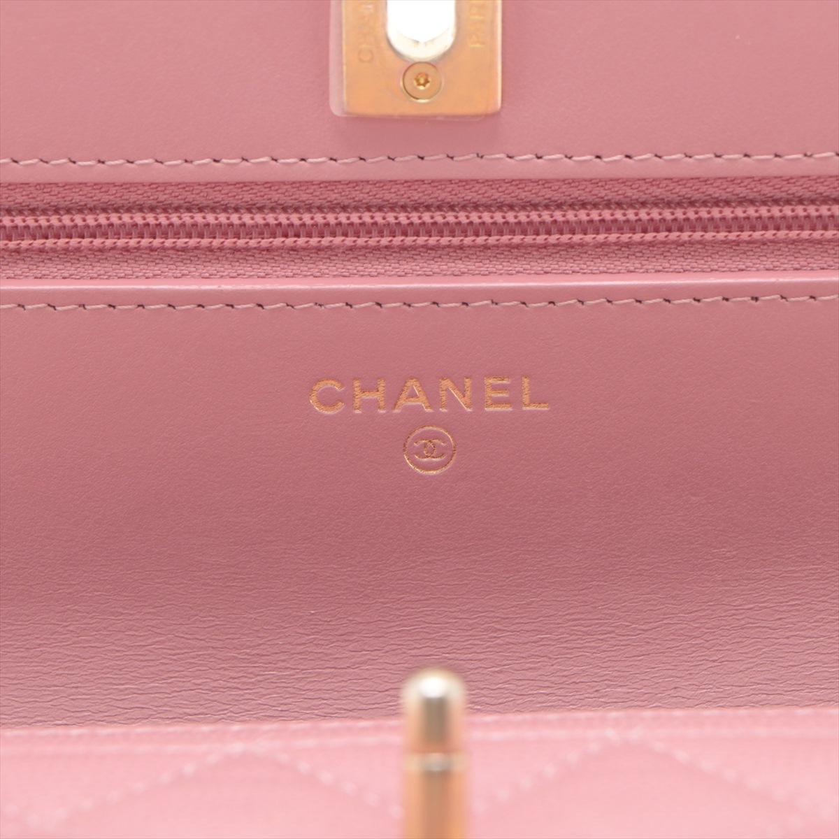 Chanel Matelasse Caviar Skin Chain Shoulder Bag Pink 8