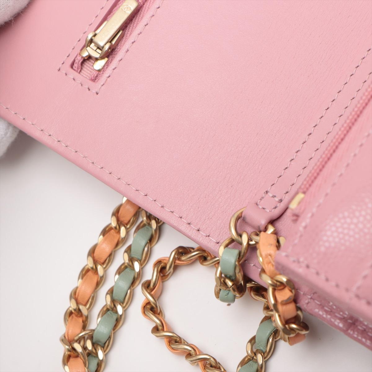 Chanel Matelasse Caviar Skin Chain Shoulder Bag Pink 10