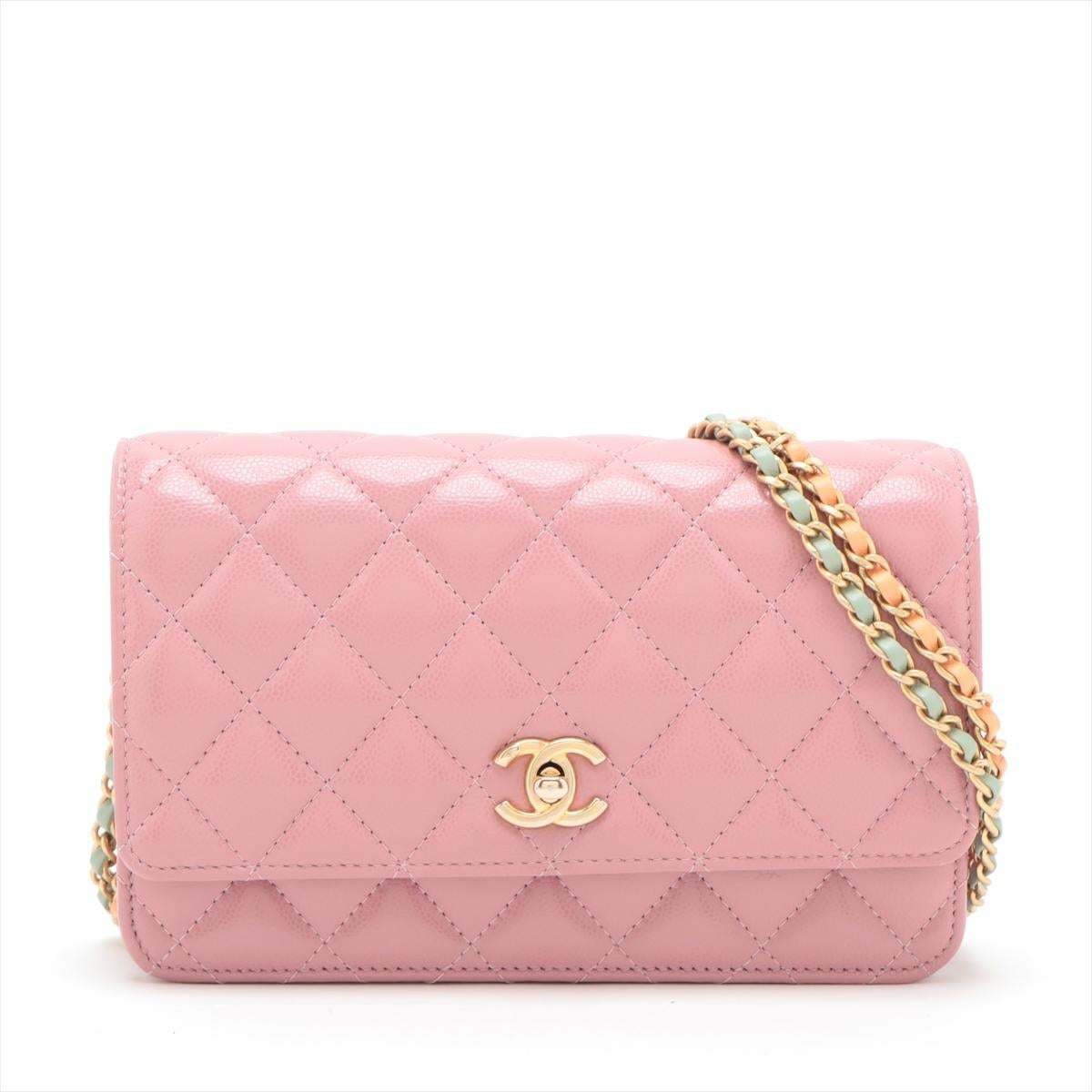 * Will ship about 12/9

The Chanel Matelassé Caviar Skin Chain Shoulder Bag in Pink is a luxurious and versatile accessory that exudes timeless charm. Crafted from durable caviar leather with the iconic quilted matelassé pattern, it features a