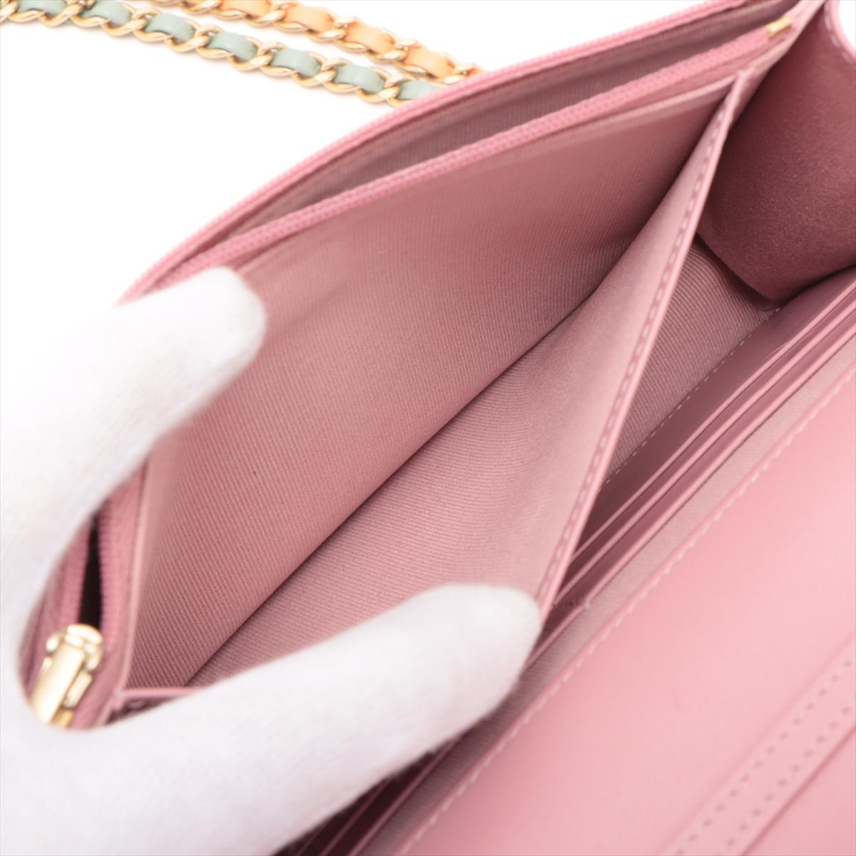 Chanel Matelasse Caviar Skin Chain Shoulder Bag Pink 4