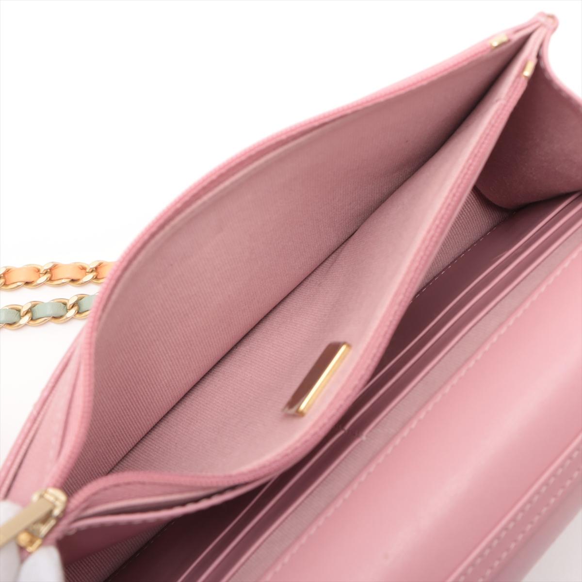 Chanel Matelasse Caviar Skin Chain Shoulder Bag Pink 5