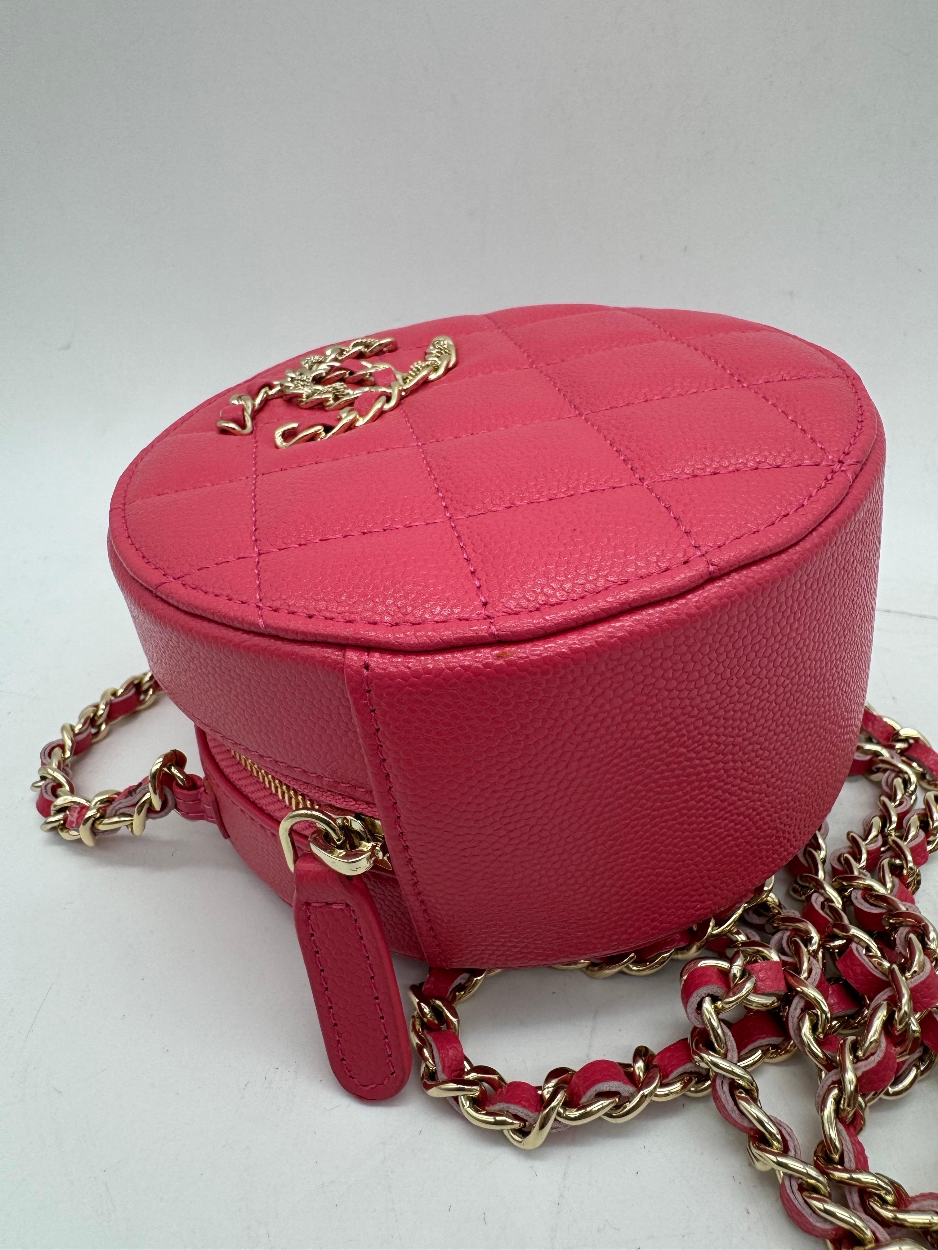 CHANEL Matelasse Caviar Skin Chain Umhängetasche Pink CC Auth For Sale 9