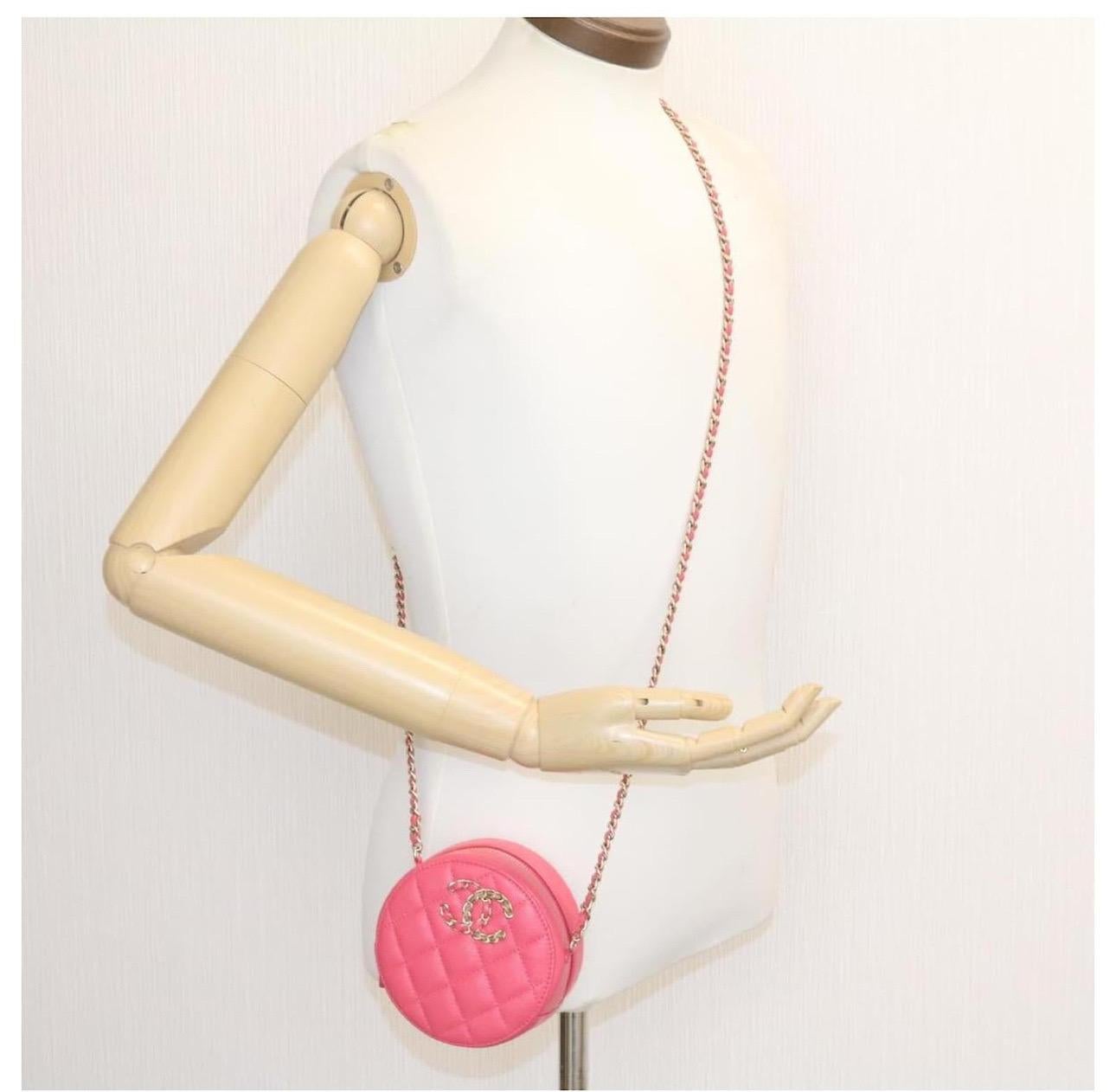 CHANEL Matelasse Caviar Skin Chain Umhängetasche Pink CC Auth For Sale 10