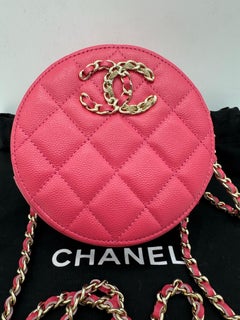 CHANEL Matelasse Caviar Skin Chain Umhängetasche Pink CC Auth