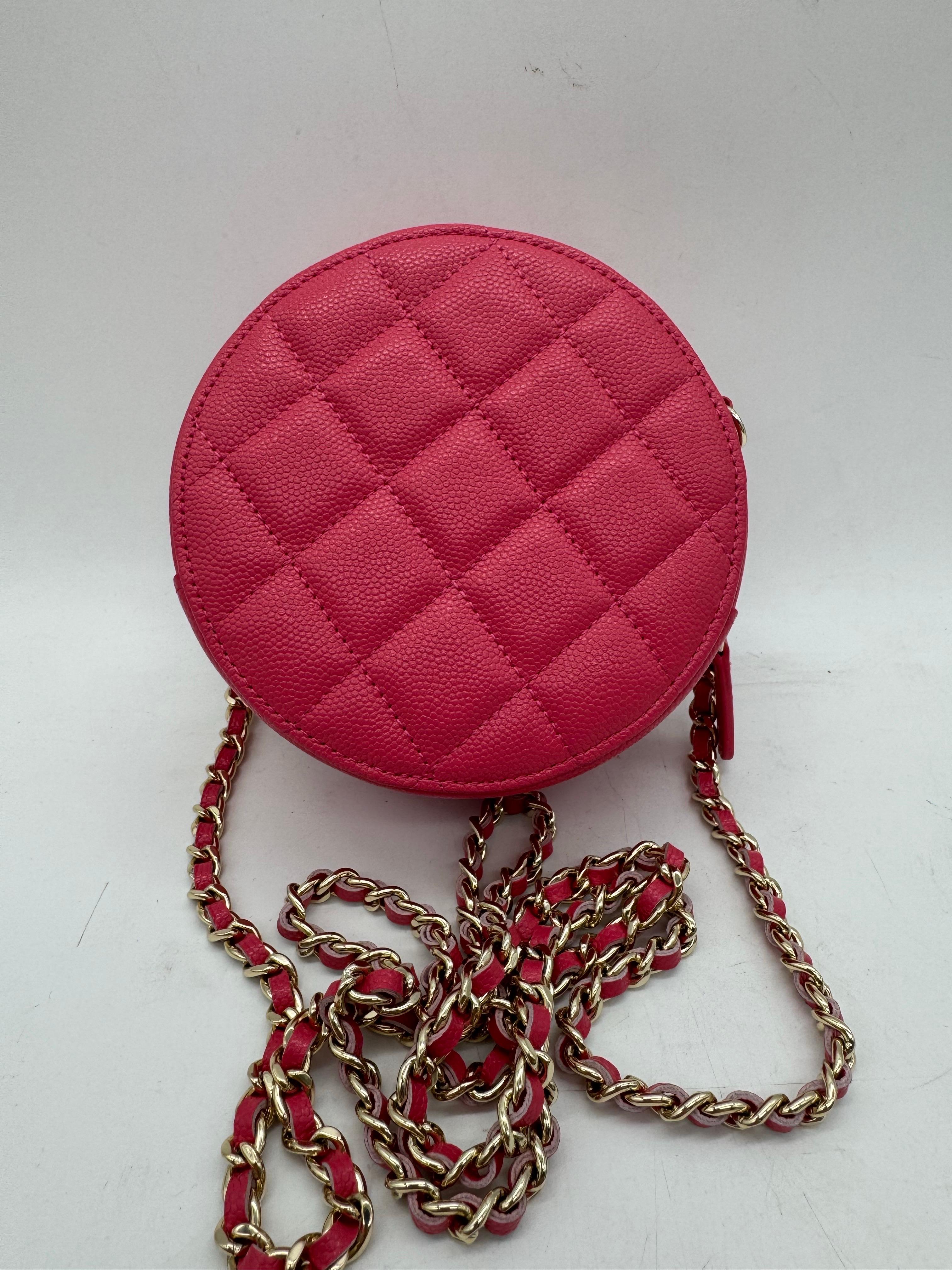 CHANEL Matelasse Caviar Skin Chain Umhängetasche Pink CC Auth For Sale 1