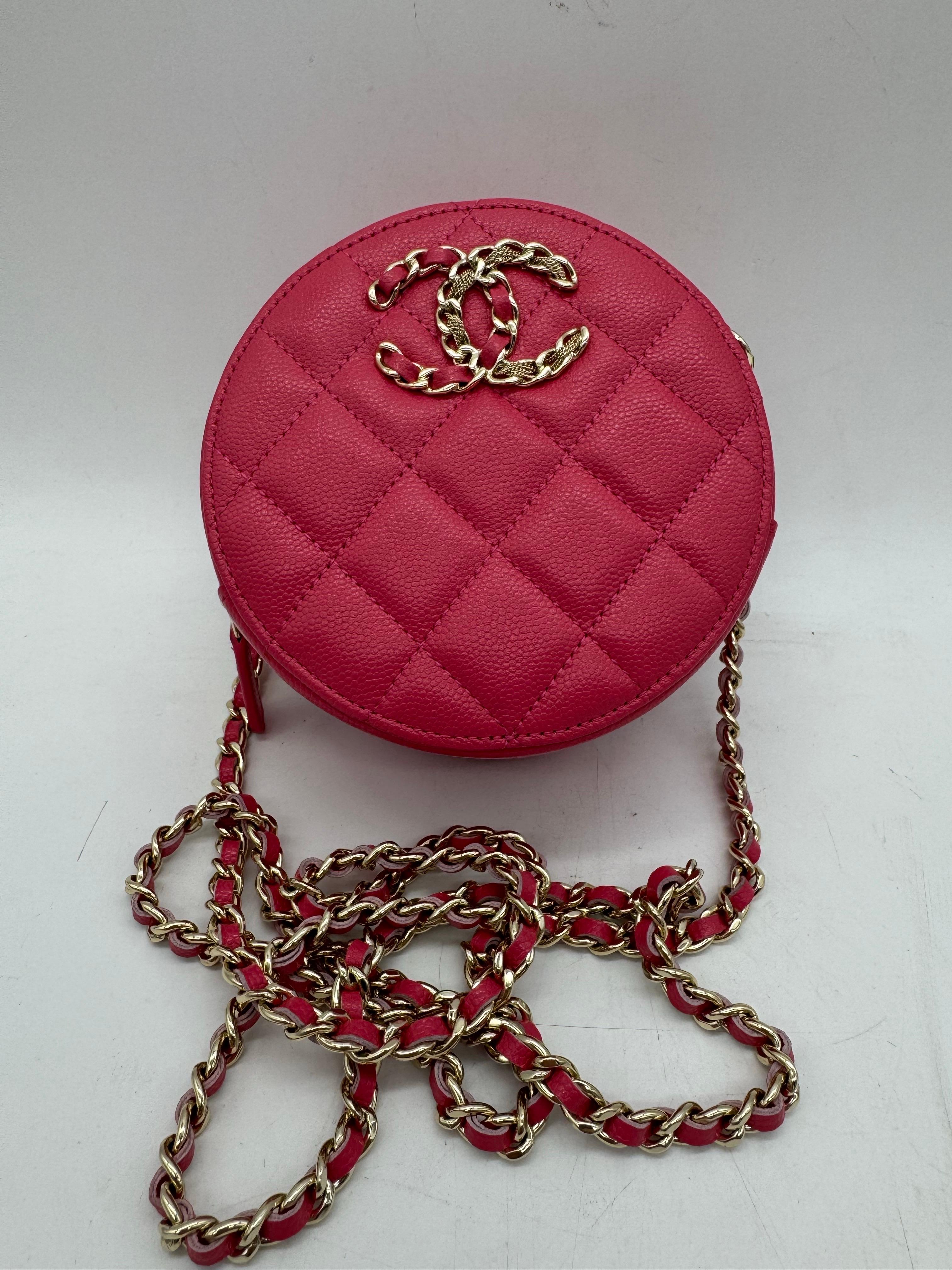 CHANEL Matelasse Caviar Skin Chain Umhängetasche Pink CC Auth For Sale 2