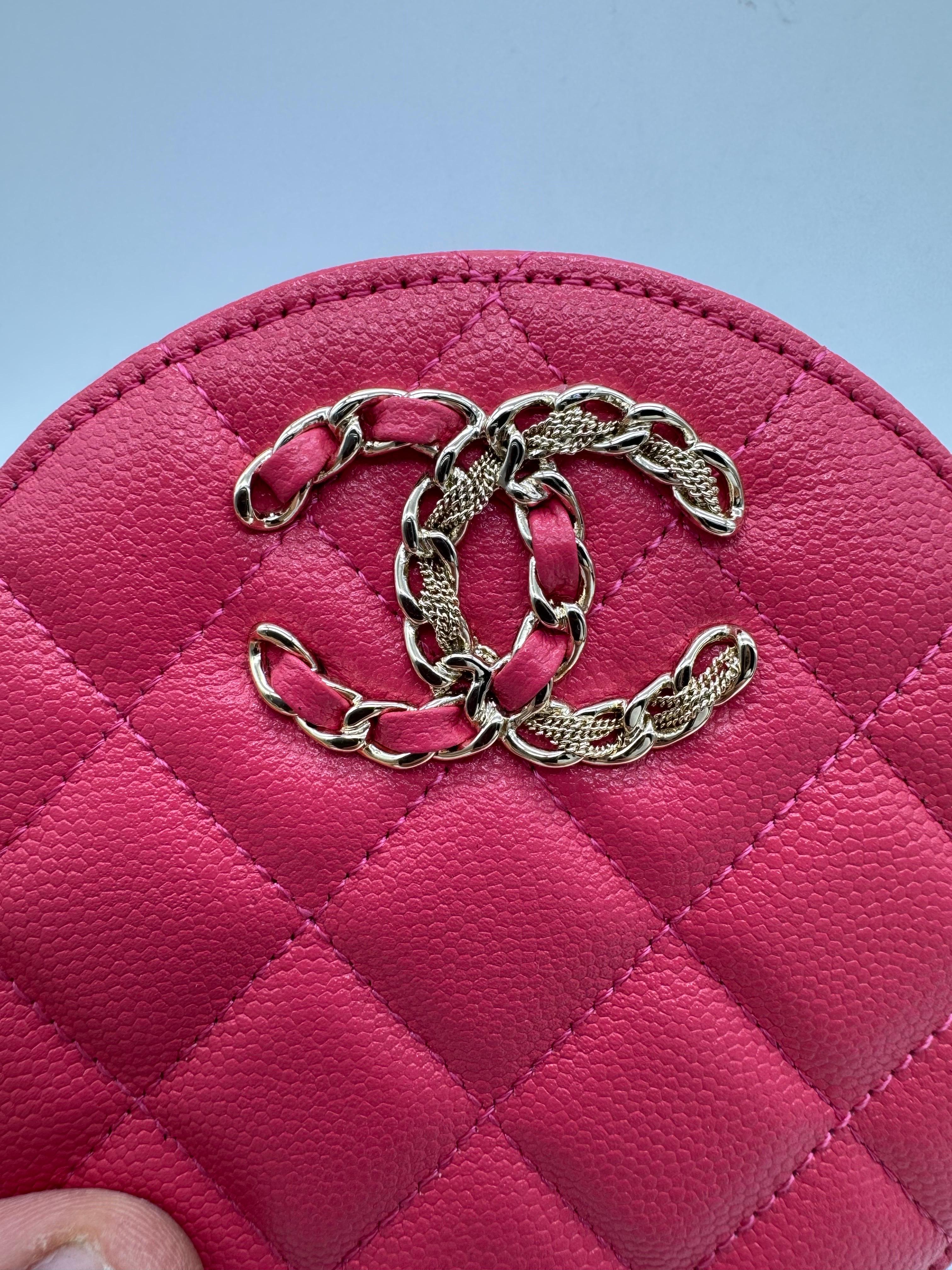 CHANEL Matelasse Caviar Skin Chain Umhängetasche Pink CC Auth For Sale 4