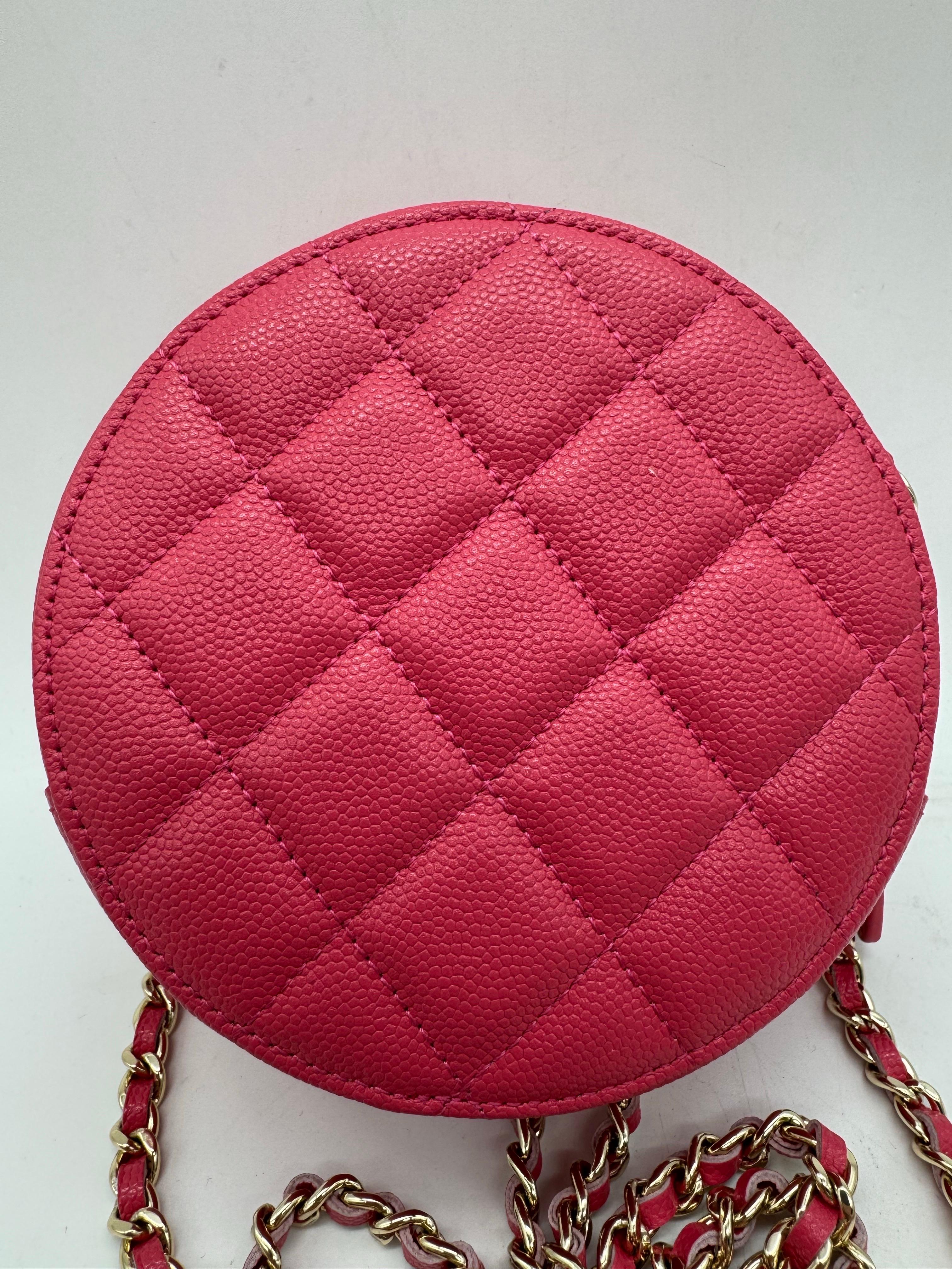 CHANEL Matelasse Caviar Skin Chain Umhängetasche Pink CC Auth For Sale 5