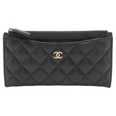 Chanel Matelasse Kaviar Haut Münzetui Schwarz