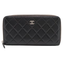 Chanel Matelasse Caviar Skin Zippy Wallet Black